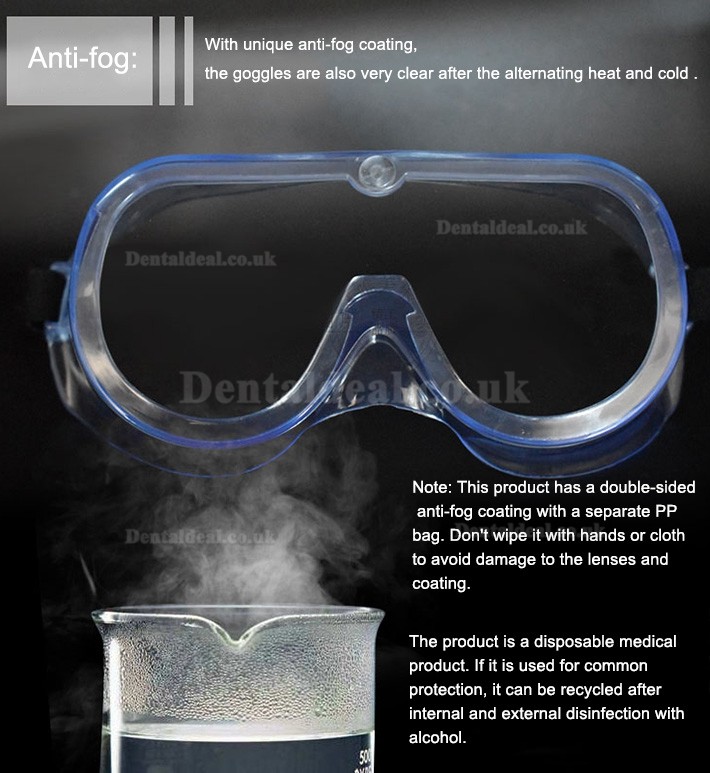 5Pcs Medical Protective Goggles Splash Safety with Clear Anti Fog Lenses Block Flying Saliva and Dust