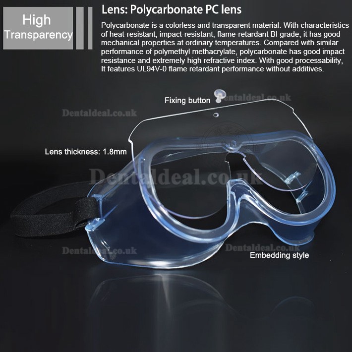 5Pcs Medical Protective Goggles Splash Safety with Clear Anti Fog Lenses Block Flying Saliva and Dust