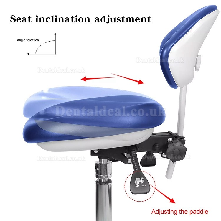 QY-600M-B2 Mobile Dentist Stool with Armrest Dental Assistant Nurse Chair 360° Rotation PU Leather