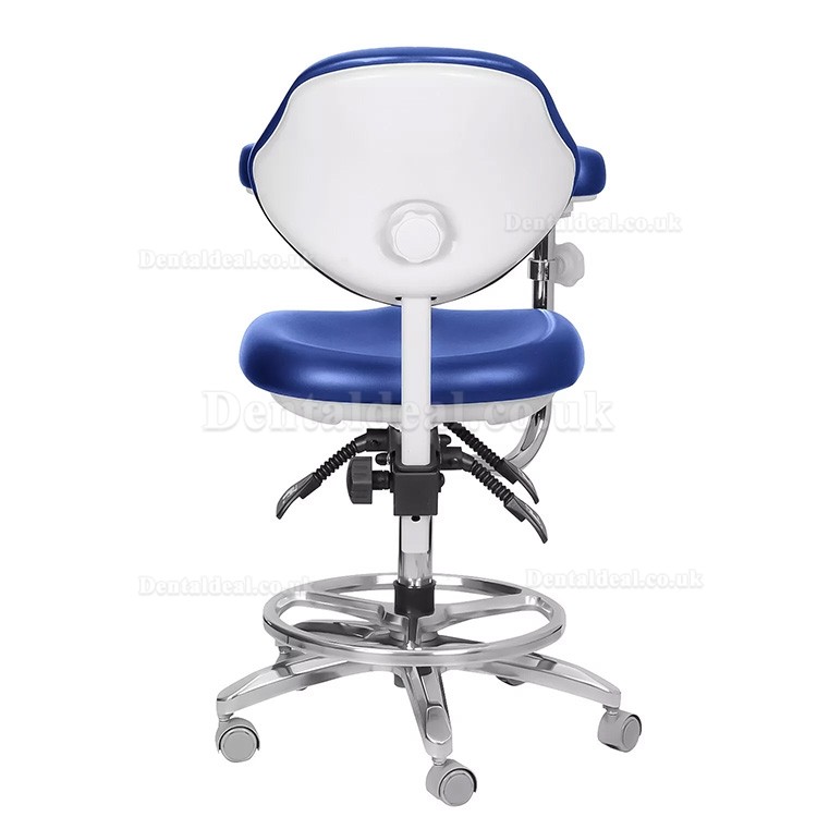 QY-600M-B2 Mobile Dentist Stool with Armrest Dental Assistant Nurse Chair 360° Rotation PU Leather