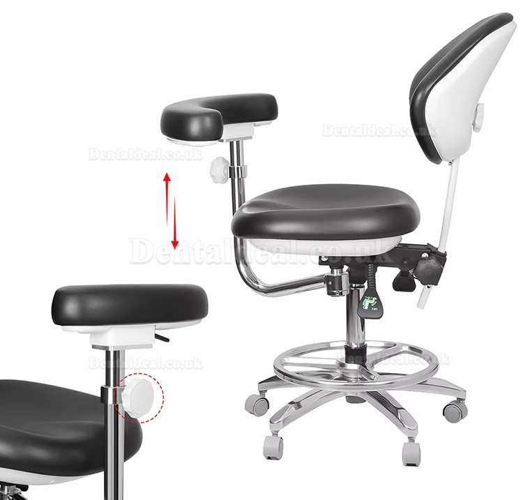 QY-600M-B2 Adjustable Ergonomic Dental Stool Assistant Doctor Chair with Armrest 360° Rotation