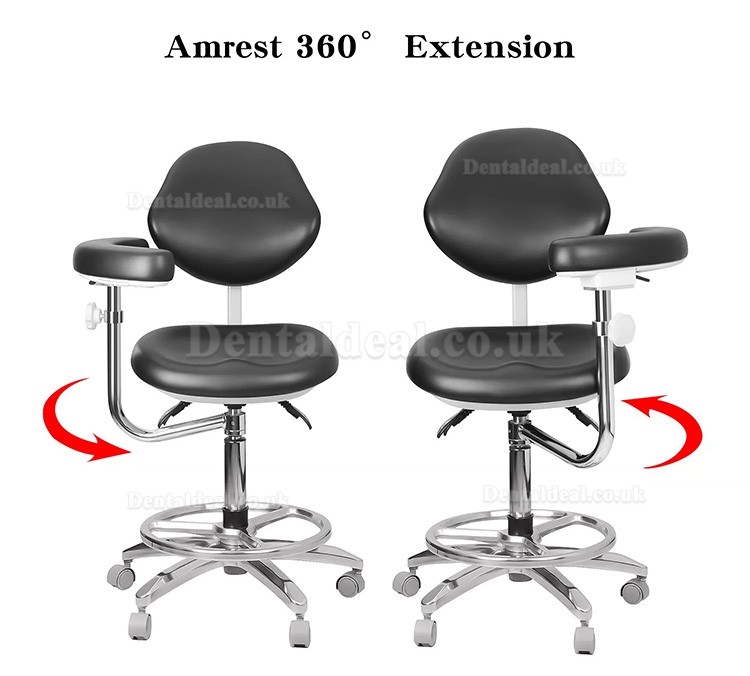 QY-600M-B2 Adjustable Ergonomic Dental Stool Assistant Doctor Chair with Armrest 360° Rotation