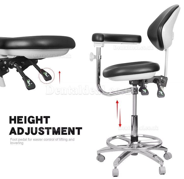 QY-600M-B2 Adjustable Ergonomic Dental Stool Assistant Doctor Chair with Armrest 360° Rotation