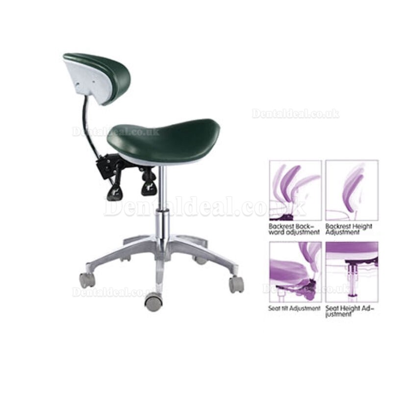 PU Leather Medical Dental Dentist Saddle Chair Adjustable Mobile Doctors'Stool QY-MA1-S