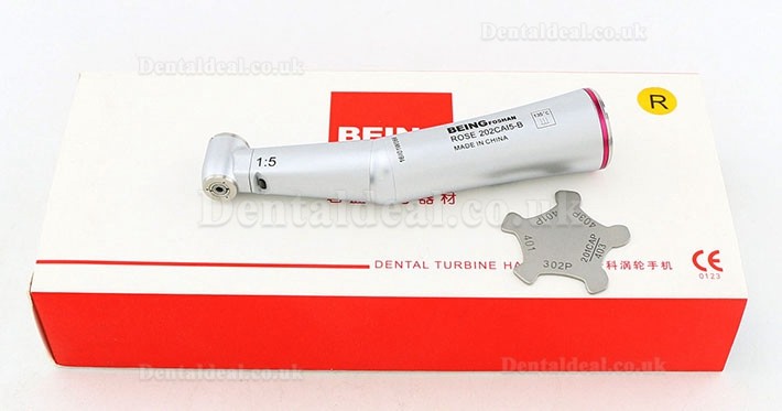 BEING Dental 1:5 Fiber Optic Contra Angle Handpiece Inner Water 1.6mm Red Ring