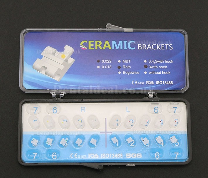 20Pcs/5Pack Dental Orthodontic Ceramic Bracket Braces ROTH 022 3 Hooks