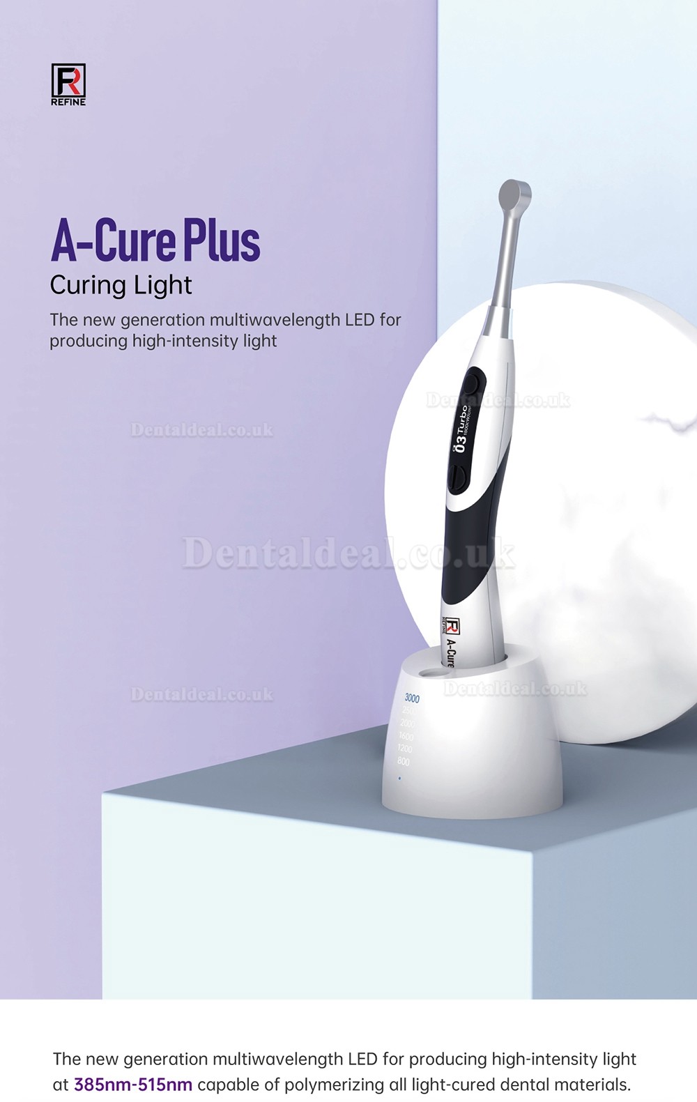 Refine A-Cure Plus Cordless Curing Light With LED Radiometer & Caries Detection