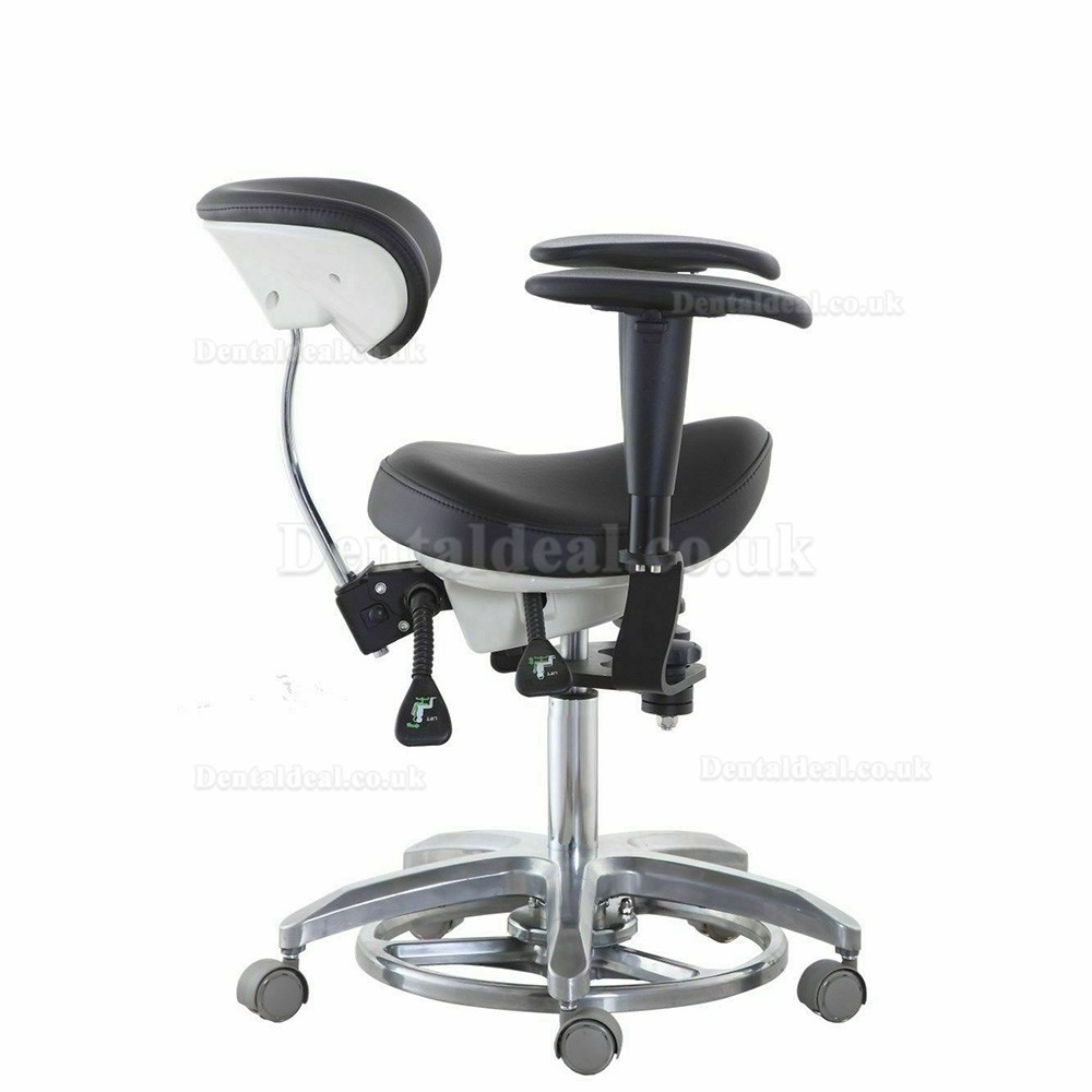 QiyuanDental Microscope Chair Saddle Stool Dentist Chair w/ Foot Base SDS-PB1