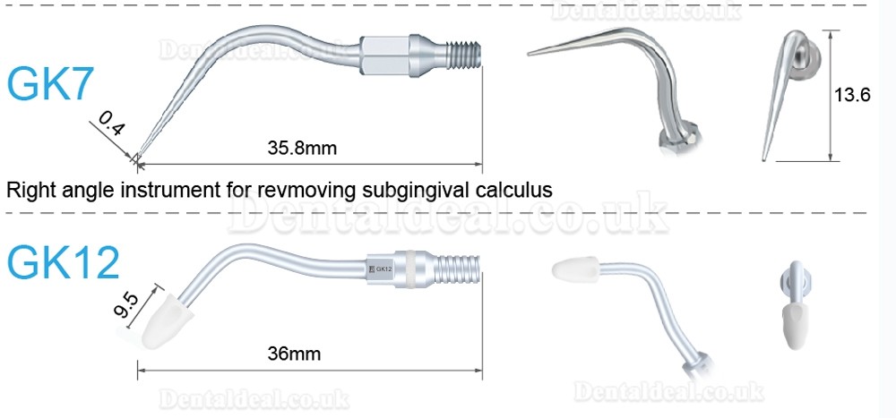 5 Pcs Dental Scaler Scaling Tips GK1 GK2 GK3 GK4 GK5 GK6 GK7 GK12 GK14 GK16 Fit KAVO SONICflex Scaler Handpiece