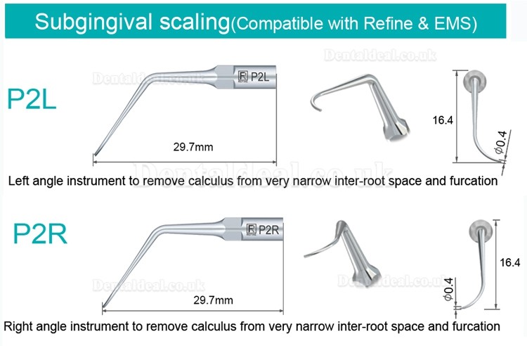 5 Pcs Dental Tips P2L P2R P2LD P2RD P5 P6 P7 P8 P10 P11 P12 P14L Fit Refine EMS Woodpecker Scaler Handpiece