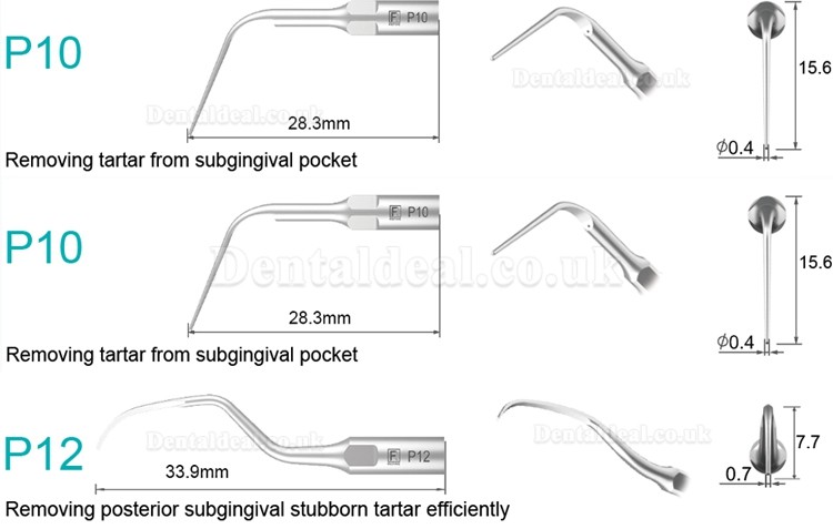 5 Pcs Dental Tips P2L P2R P2LD P2RD P5 P6 P7 P8 P10 P11 P12 P14L Fit Refine EMS Woodpecker Scaler Handpiece