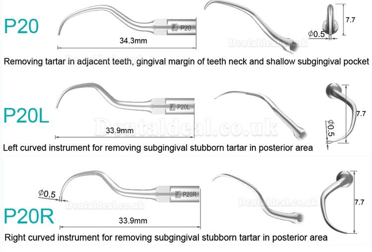 5 Pcs Dental Tips P2L P2R P2LD P2RD P5 P6 P7 P8 P10 P11 P12 P14L Fit Refine EMS Woodpecker Scaler Handpiece