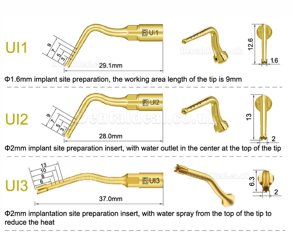 1Pcs Dental Piezosurgery Tips For Bone Cutting Sinus lifting Implant Ul1 UI2 UI3 UI4 UI5 Dental Surgery Tips Fit Mectron