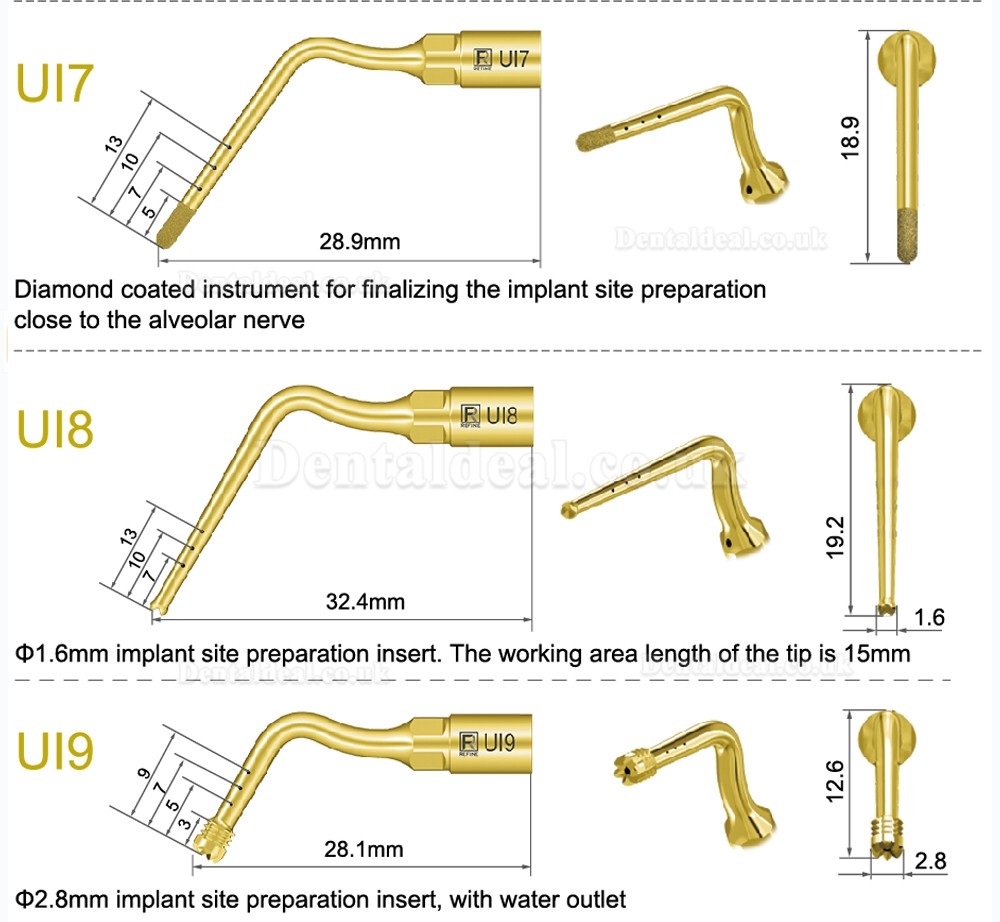 1Pcs Dental Piezosurgery Tips For Bone Cutting Sinus lifting Implant Ul1 UI2 UI3 UI4 UI5 Dental Surgery Tips Fit Mectron