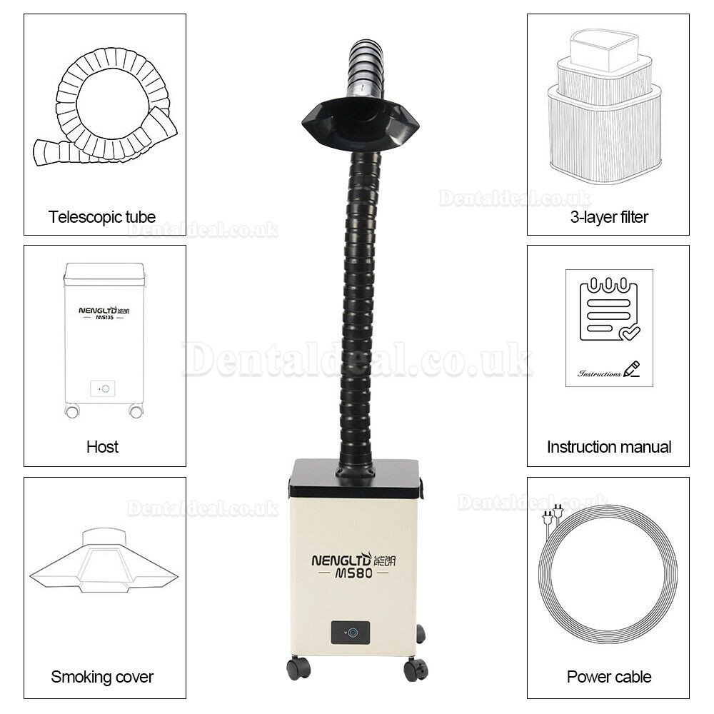 Portable Welding Fume Extractor Solder Smoke Filter Absorber Single head MS80