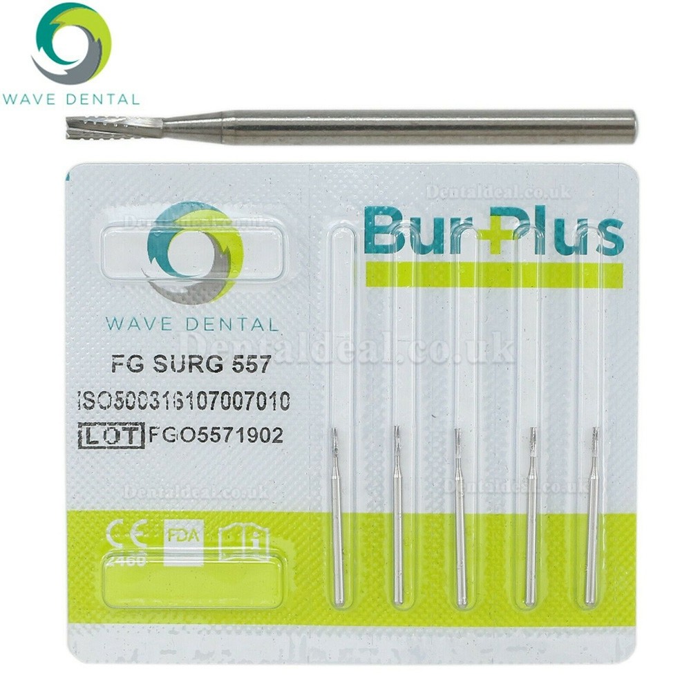 5Packs Wave Dental Carbide Surgical Bur Fits High Speed Handpiece FG SURG 556-560 Prima