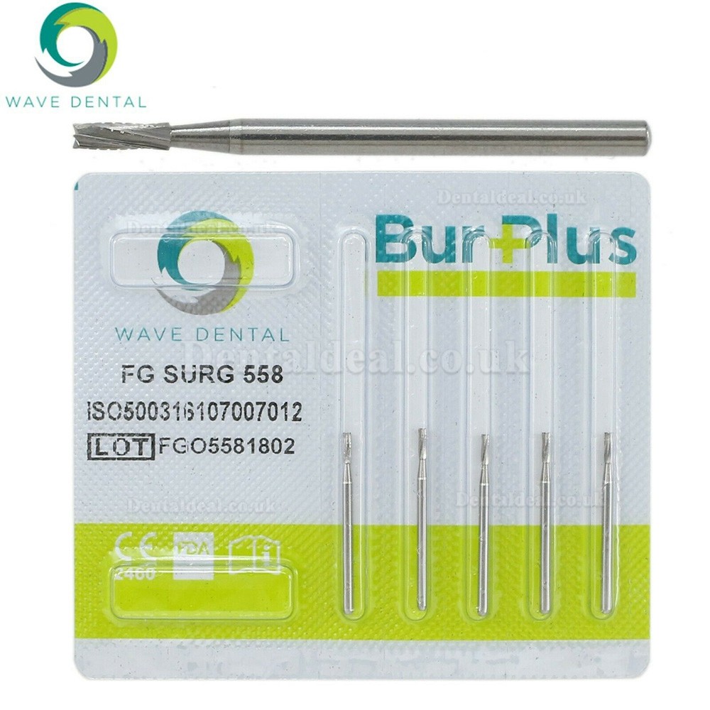 5Packs Wave Dental Carbide Surgical Bur Fits High Speed Handpiece FG SURG 556-560 Prima