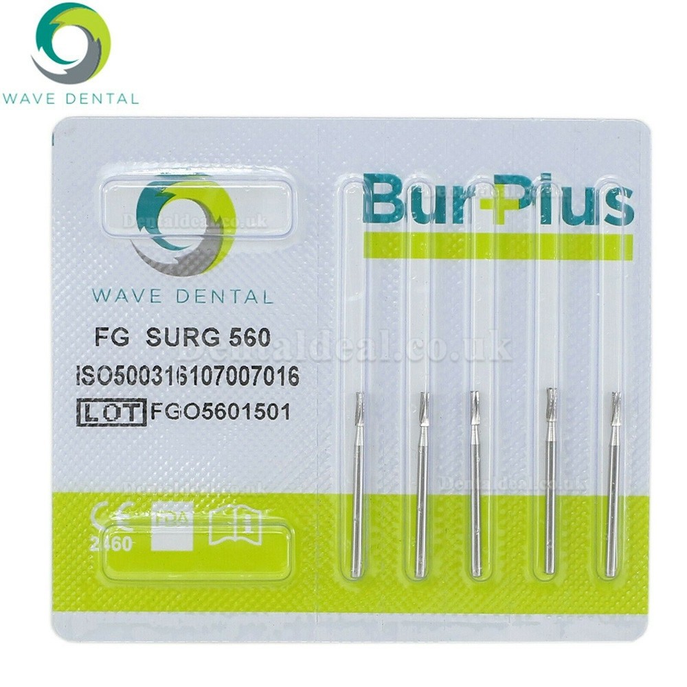 5Packs Wave Dental Carbide Surgical Bur Fits High Speed Handpiece FG SURG 556-560 Prima