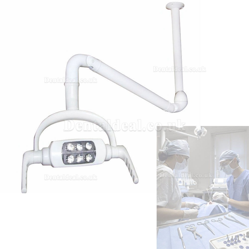 Ceiling-mounted Dental Oral Light Lamp Operating Lamp 6 LED Lens With Arm