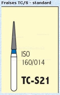 100 Pcs 1.6mm FG TC-S21 Dental Bur Bits Drill