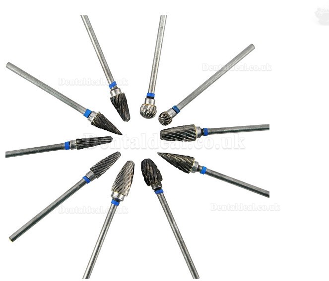 10 Pcs Tungsten Steel Dental Burs Lab Tooth Drill For handpiece Polisher