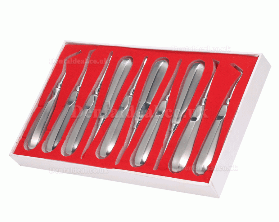 10Pcs Dental Root Elevator Orthodontic Instruments Tooth Loosening Root Extraction Kit