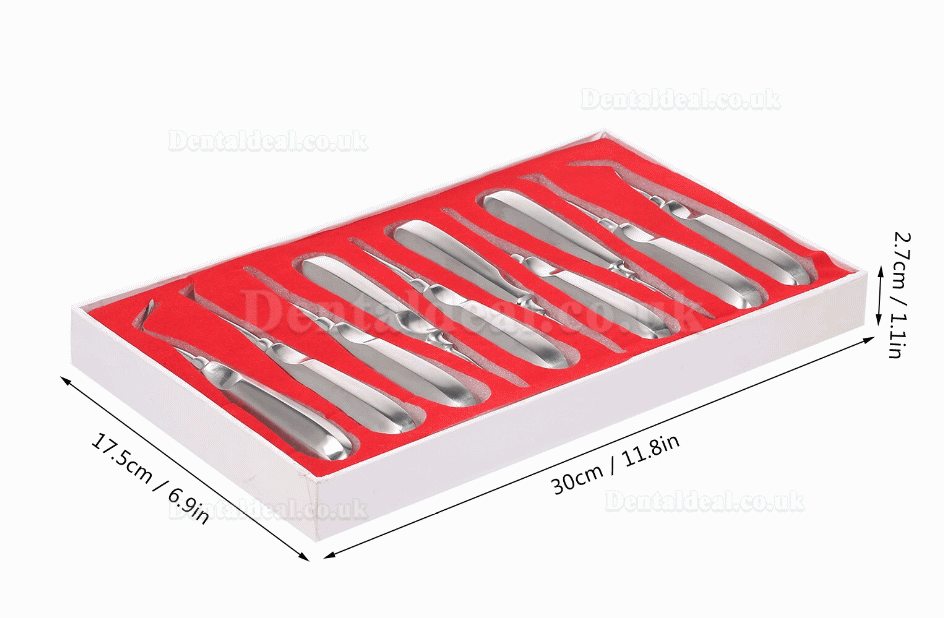 10Pcs Dental Root Elevator Orthodontic Instruments Tooth Loosening Root Extraction Kit