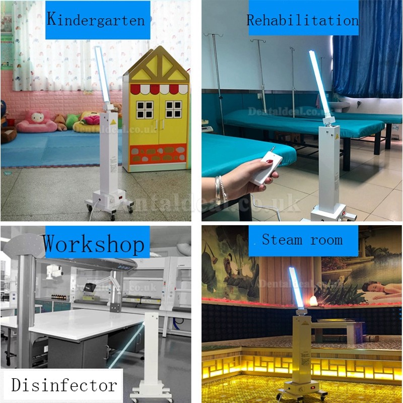 Mobile UV Sterilizer Trolley Cart Disinfection Lamp with Wheels for Schools Hospitals Factories