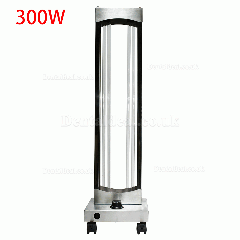 300W UV Ozone Sterilizer Wheel Germicidal Lamp Professional UVC Light Sterilization Hospital Disinfection UV Light Trolley