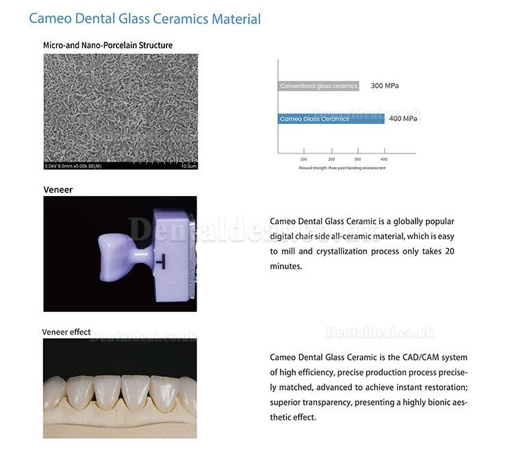 3Pcs/Box C14 Dental Cad Cam Lithium Disilicate Glass Ceramic Block