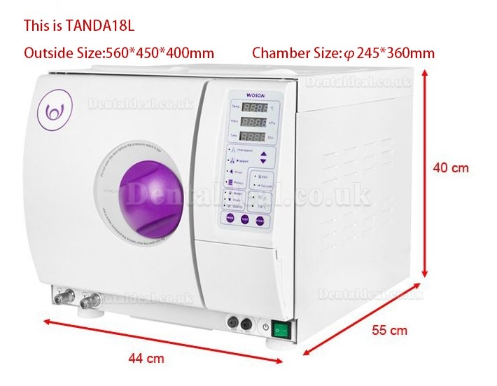 WOSON® TANDA 18/23L Autoclave Sterilizer Class B with Printer