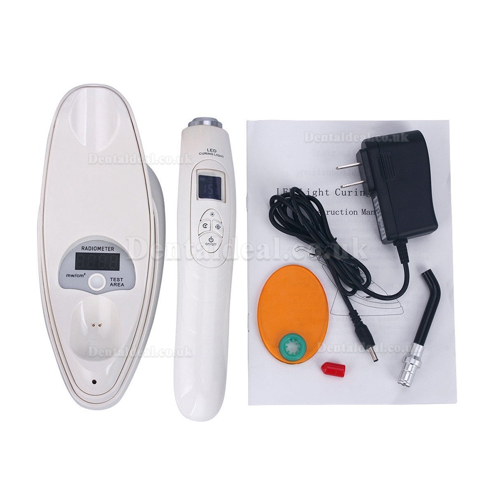 Dental LED Curing Lamp Wireless Resin Cure With Light Meter 2000mw/cm2