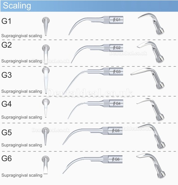 5Pcs Woodpecker G6 Ultrasonic Scaler Scaling Tips UDS EMS Compatible
