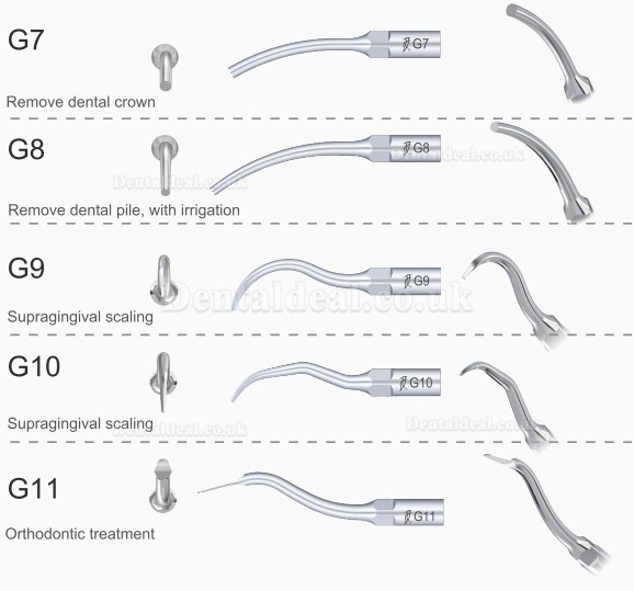 5Pcs Woodpecker G8 Ultrasonic Scaler Scaling Tips UDS EMS Compatible