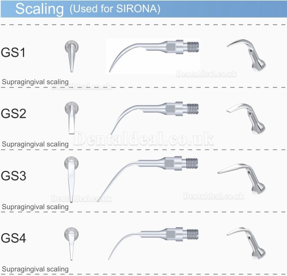 5PCS Woodpecker GS1 Dental Scaling Tip for Sirona Ultrasonic Scaler Handpiece