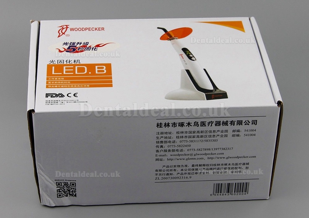 Woodpecker Original LED B Curing Light Dental Wireless Lamp 1400mw 5 Second Cure