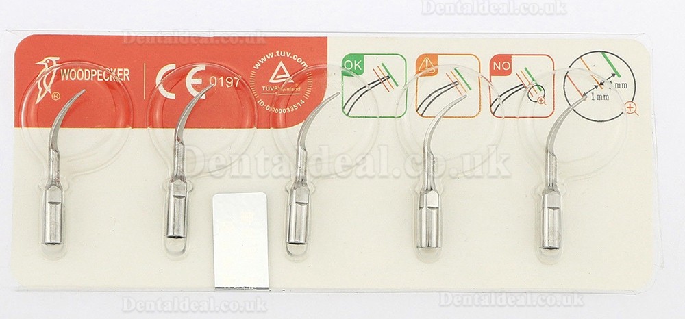 5Pcs/Pack Woodpecker P1 Ultrasonic Scaler Scaling Periodontics Tips EMS Compatible