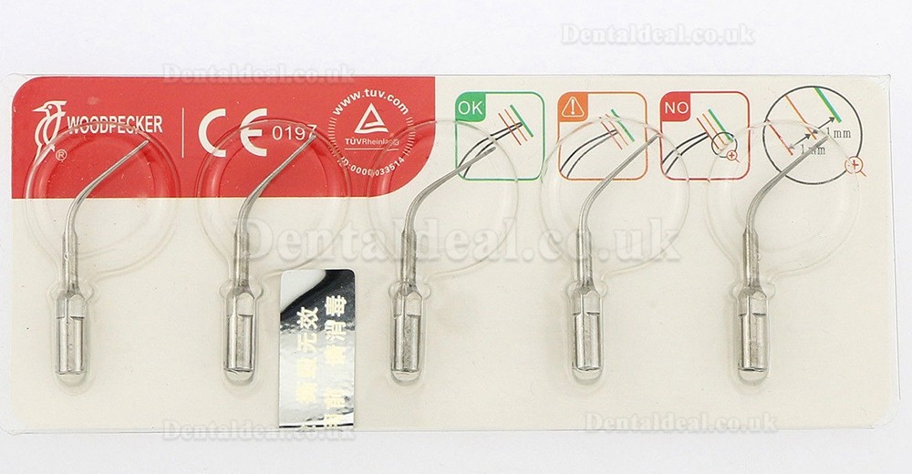 5Pcs Woodpecker P3 Dental Scaler Scaling Perio Tips Fit EMS MECTRON Ultrasonic Scaler