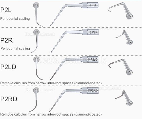 5Pcs Woodpecker P3D Dental Scaler Scaling Perio Tipss Fit EMS MECTRON Ultrasonic Scaler