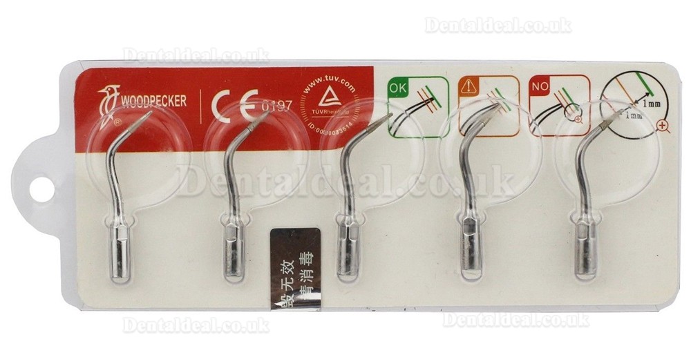 5Pcs Woodpecker P4D Ultrasonic Scaler Periodontics Tips EMS Compatible