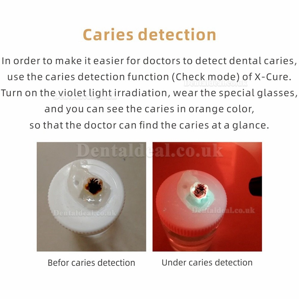 Woodpecker X-Cure Wireless Dental LED Curing Light with Caries Detector 3000mw/cm