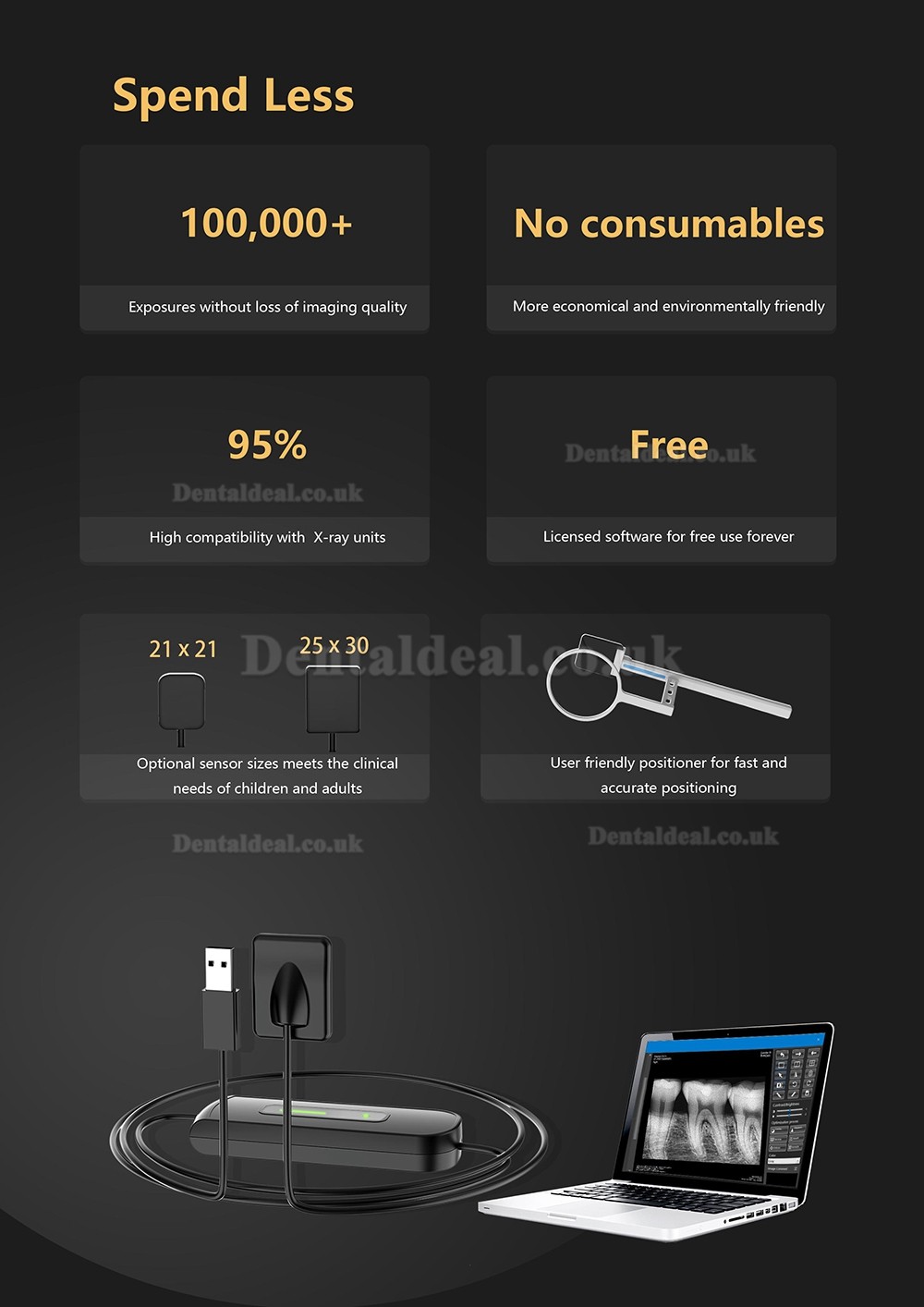 Dental Digital X-Ray Sensor RVG Dental Intraoral Imaging System