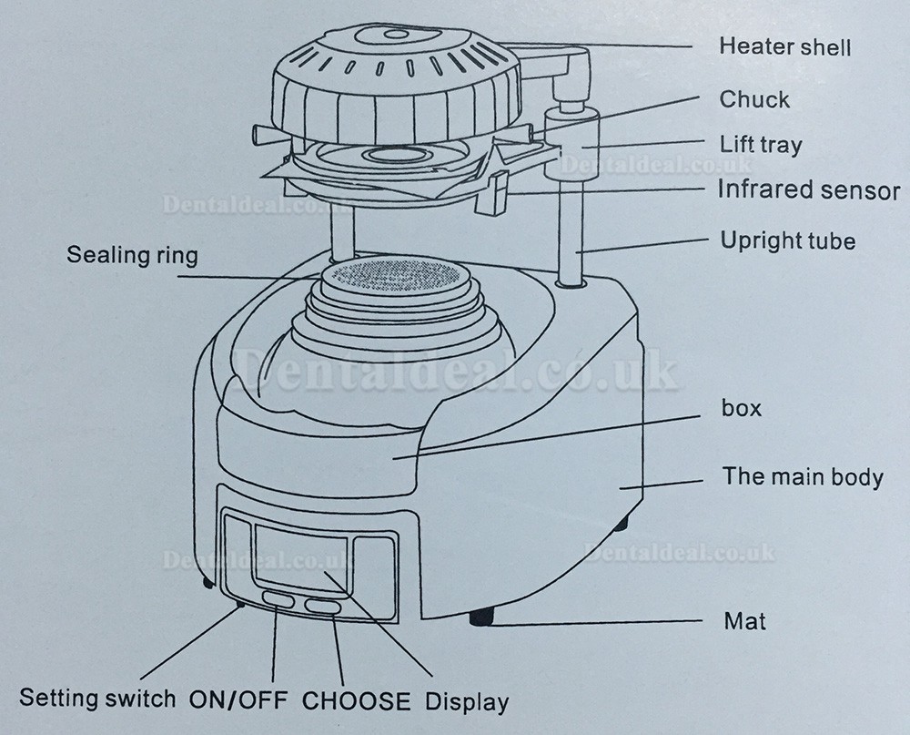 Dental Lab Vacuum Forming Former Thermoforming Machine 8 button Denshine 110V/220V