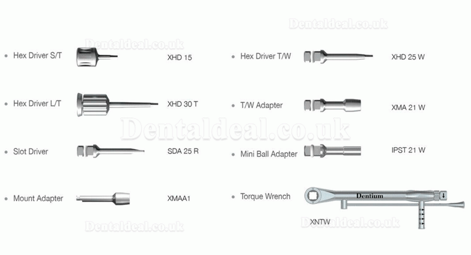 Dentium Dental Prosthetic Restoration Hand Driver Tool Kit Implant Instrument Set