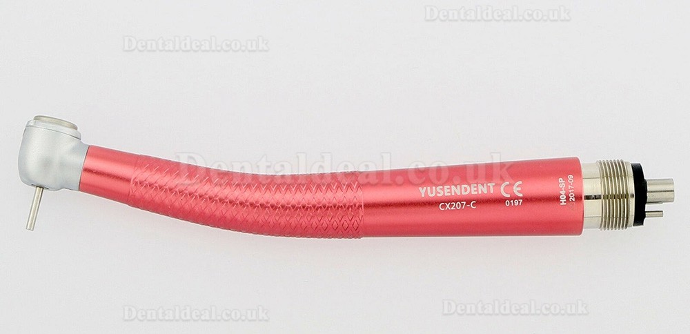 YUSENDENT CX207C1 Dental Color High Speed Air Turbine Handpiece Push Button 4 Hole