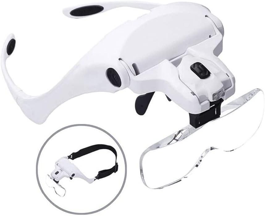 5 Lens Dental Loupes Headlight Dentist Binocular Glasses Magnifier with LED HeadLight