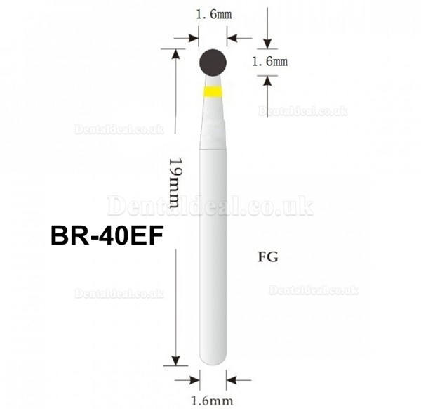 100 Pcs 1.6mm FG BR-40EF Dental Diamond Bur Bits Drill