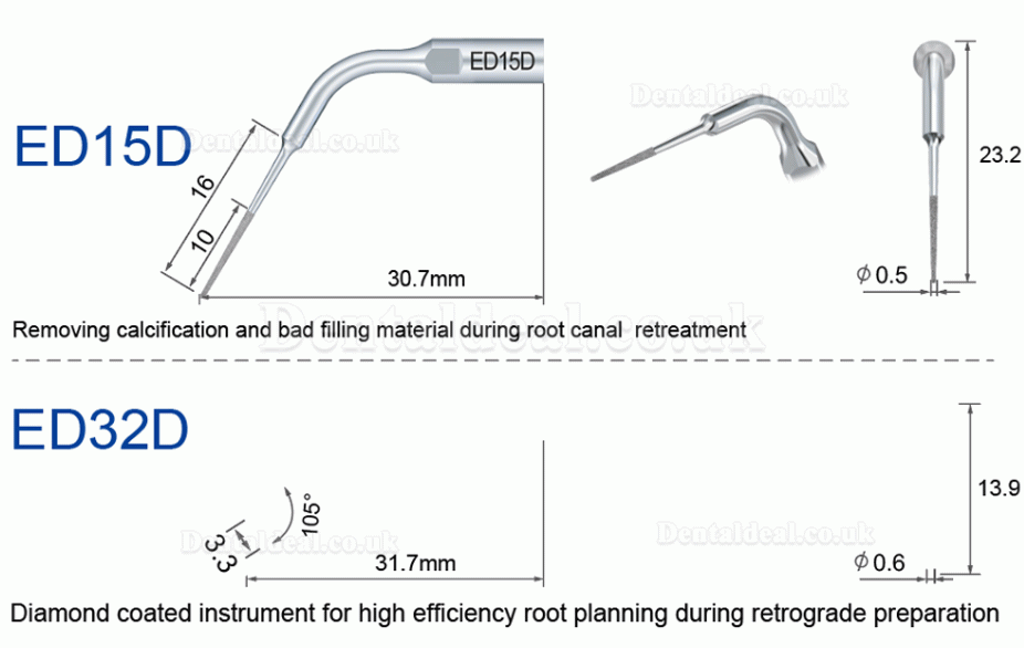 10 Pcs Refine Ultrasonic Scaler Tips E3D E4D E5D E10D E11D E12D E14D E15D Fit Woodpecker EMS