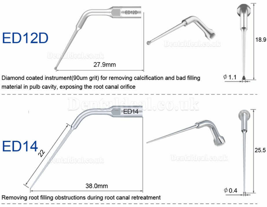 10 Pcs Refine Ultrasonic Scaler Tips E3D E4D E5D E10D E11D E12D E14D E15D Fit Woodpecker EMS