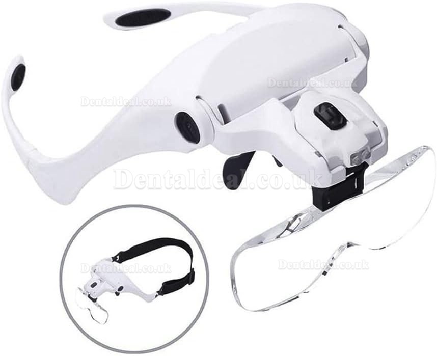 Dentist Loupes Headlight Dental Binocular Glass Magnifier with Led Head Light 5 Lens